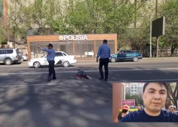 Жол бойында сауда жасағаны үшін ұсталған әйел көлік астына түспекші болды