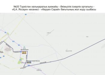 Түркістан халықаралық әуежай бағытына жаңа қоғамдық көлік қатынайды