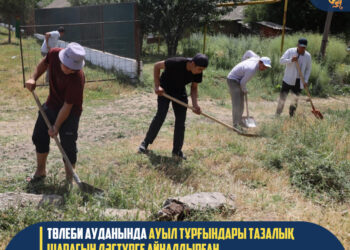 ТӨЛЕБИ АУДАНЫНДА АУЫЛ ТҰРҒЫНДАРЫ ТАЗАЛЫҚ ШАРАСЫН ДӘСТҮРГЕ АЙНАЛДЫРҒАН