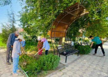 ШАРДАРА АУДАНЫНДА «ТАЗА ҚАЗАҚСТАН» ЭКОЛОГИЯЛЫҚ БАҒДАРЛАМАСЫ АЯСЫНДА ТАЗАЛЫҚ ЖҰМЫСТАРЫ ҚАРҚЫНДЫ ЖАЛҒАСУДА