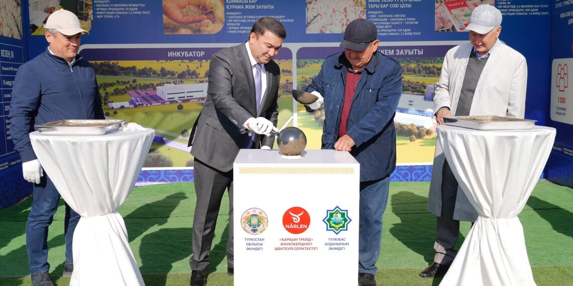 ТҮЛКІБАСТА ҚҰС ЕТІ ӨНДІРЕТІН ФАБРИКАНЫҢ ІРГЕТАСЫ ҚАЛАНДЫ