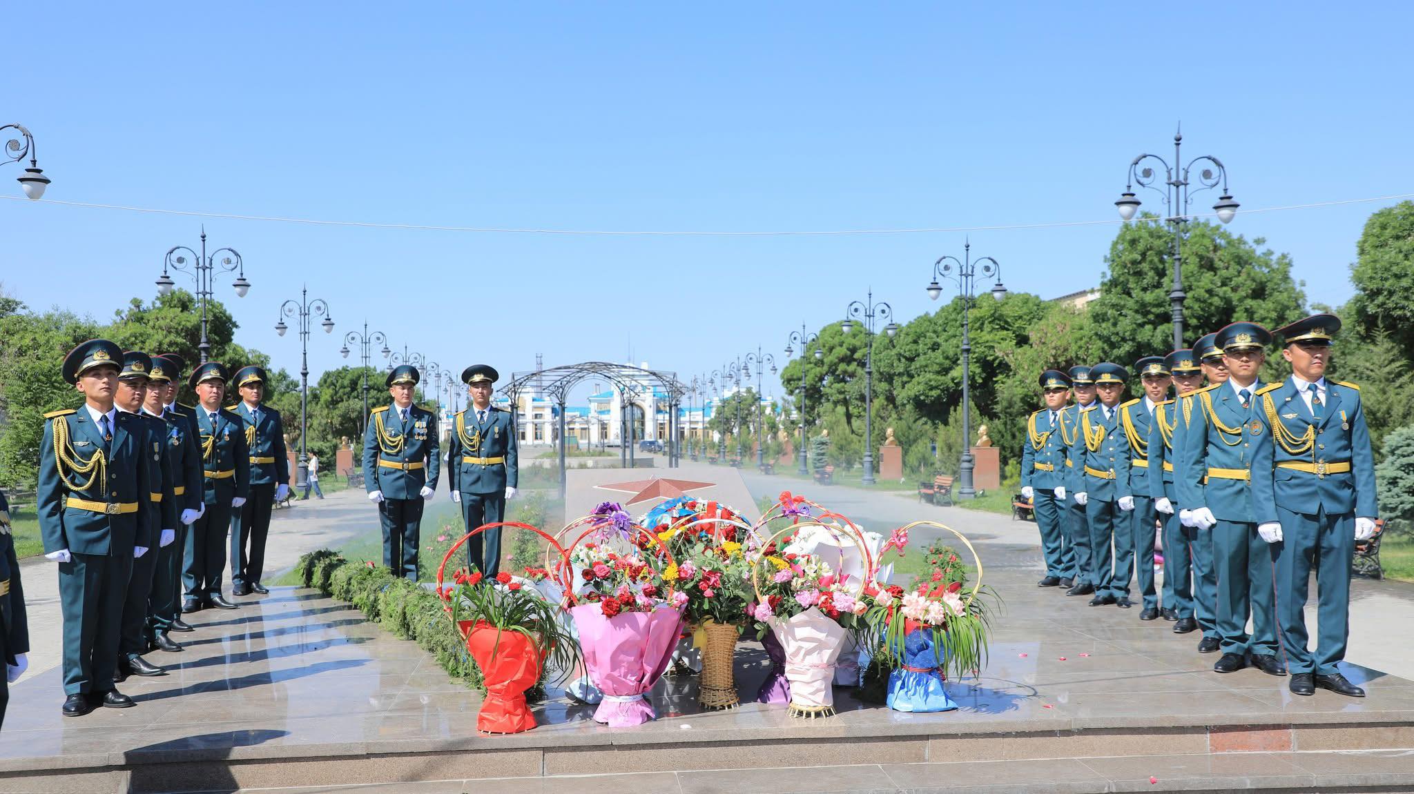 В городе Арысь прошло торжественное мероприятие, посвящённое Дню защитника Отечества и 34-летию Вооружённых Сил Республики Казахстан