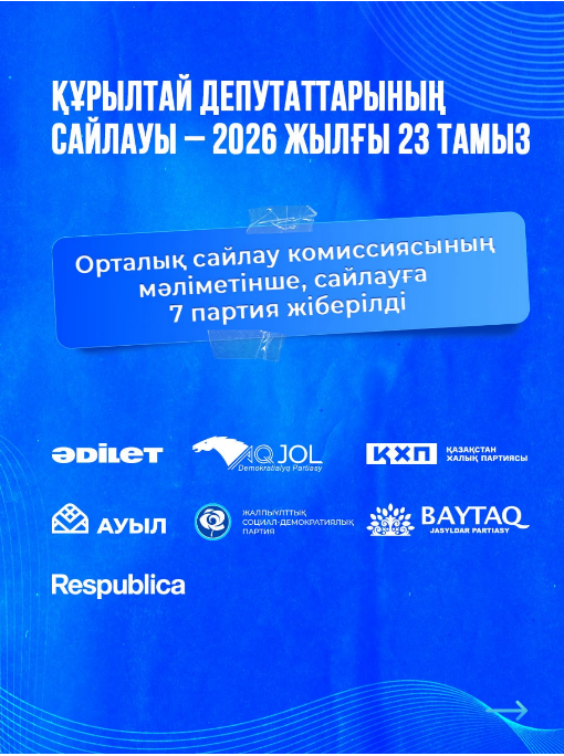 ​2026 жылғы 23 тамызда өтетін Құрылтай депутаттарының сайлауына 7 саяси партия қатысады