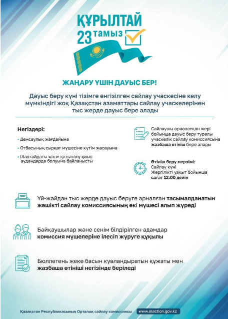 Сайлау учаскелерінен тыс жерде қалай дауыс беруге болады?