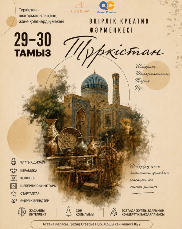 ✨ ЕЛІМІЗДІҢ АСТАНАСЫНЫҢ ТӨРІНДЕ – ТҮРКІСТАН ОБЛЫСЫНЫҢ ӨҢІРЛІК КРЕАТИВ ЖӘРМЕҢКЕСІ!