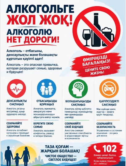 АЛКОГОЛЬГЕ ЖОЛ ЖОҚ!